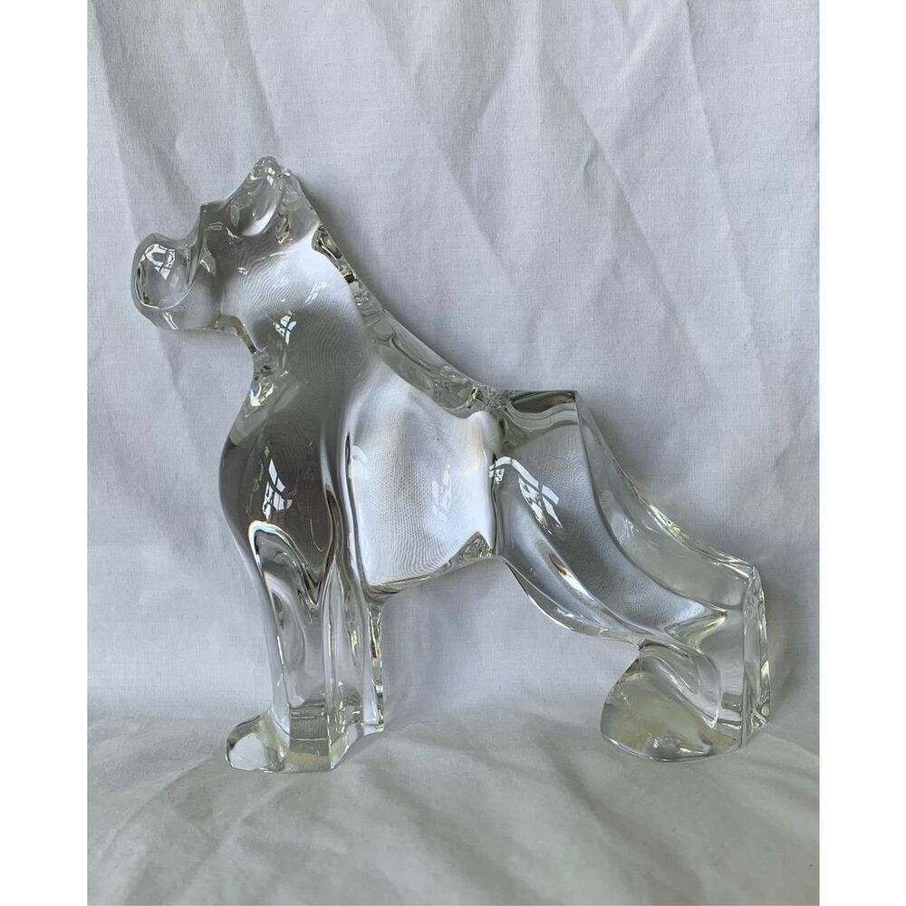 Baccarat Crystal Glass Boxer Dog Figurine CHIPPED EARS